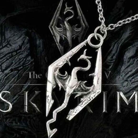 Skyrim Necklace Elder Scrolls Imperial Dragon Symbol Christmas Birthday Gift NEW - Picture 5 of 5